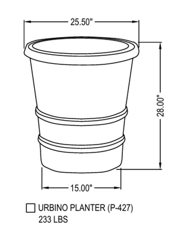 Campania Urbino 25.5" W x 28" H Round Large Cast Stone Planter P-427-PN - Pietra Nuova