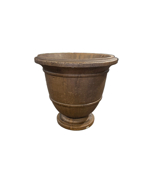 Campania Relais 24" W x 21.75" H Round Large Cast Stone Urn Planter P-575-PN - Pietra Nuova