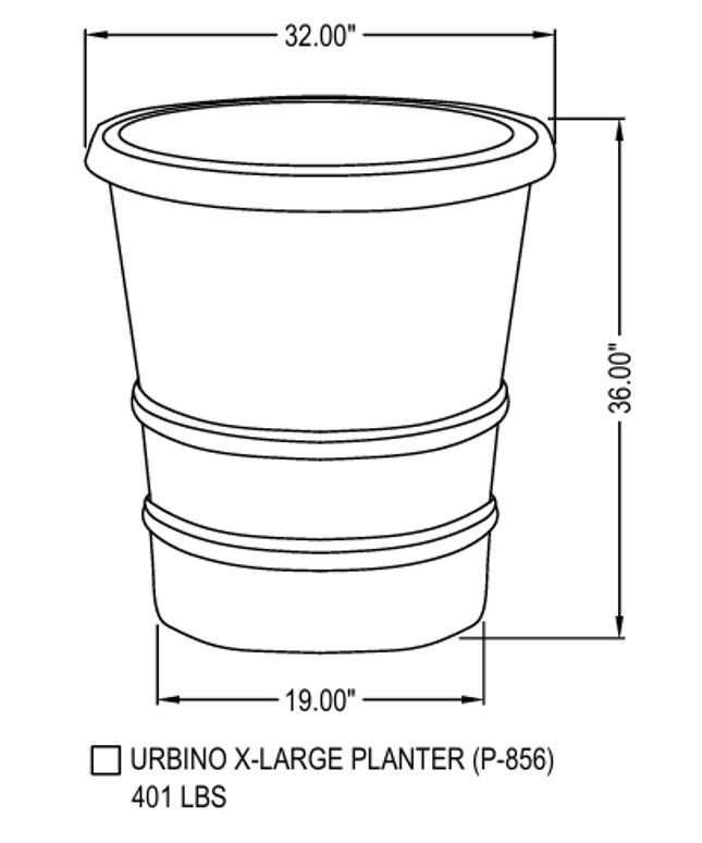 Campania Urbino 32" W x 36" H Round Extra Large Cast Stone Planter P-856-GS - Greystone