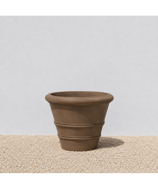 Campania Classic Rolled Rim 20.75" W x 16.25" H Round Cast Stone Planter P-539-PN - Pietra Nuova