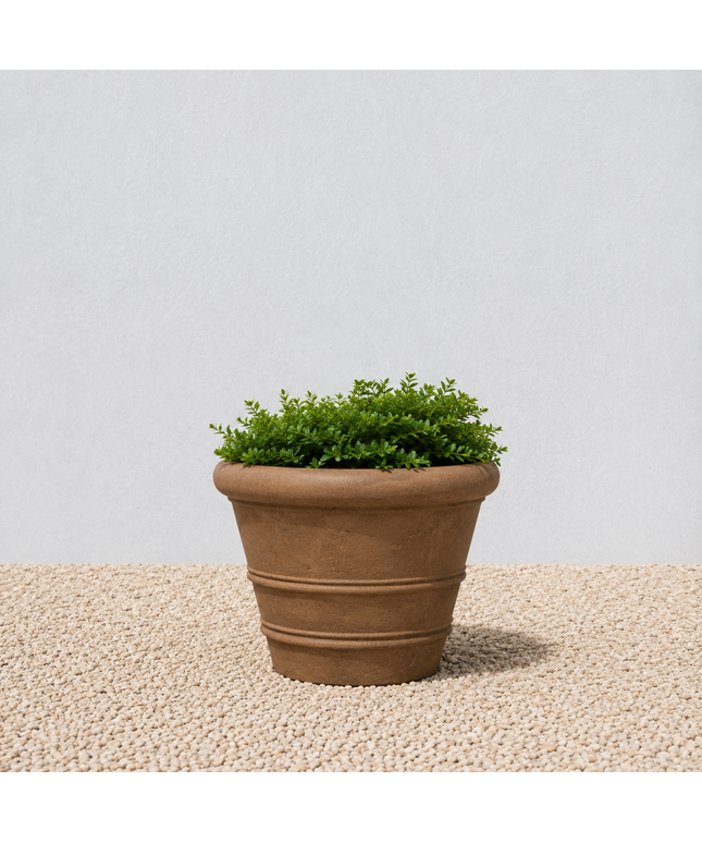 Campania Classic Rolled Rim 18.25" W x 13" H Round Cast Stone Planter P-540-PN - Pietra Nuova