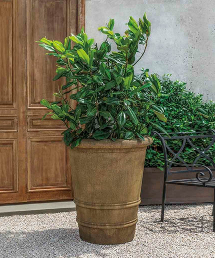 Campania Urbino 32" W x 36" H Round Extra Large Cast Stone Planter P-856-AL - Aged Limestone