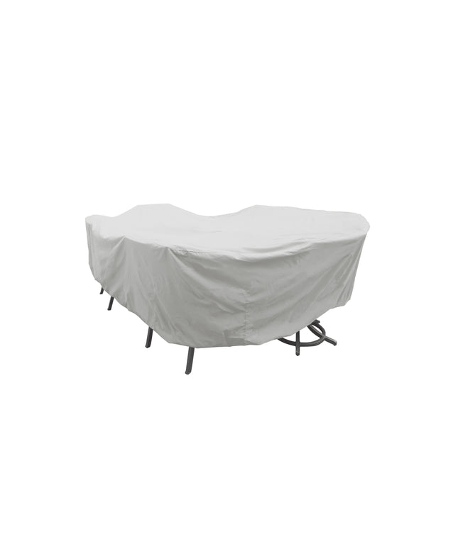 Treasure Garden 80”W x 132”D x 36”H Large Oval/Rectangle Table & Chairs Cover PFC596 - Gray