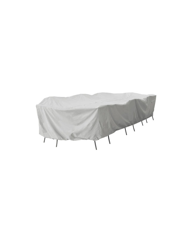 Treasure Garden 88”W x 156”D x 36”H X-Large Oval/Rectangle Table & Chairs Cover PFC598 - Gray