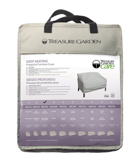 Treasure Garden 43”W x 42”D x 43”H XL Lounge Chair Cover PFC741 - Gray