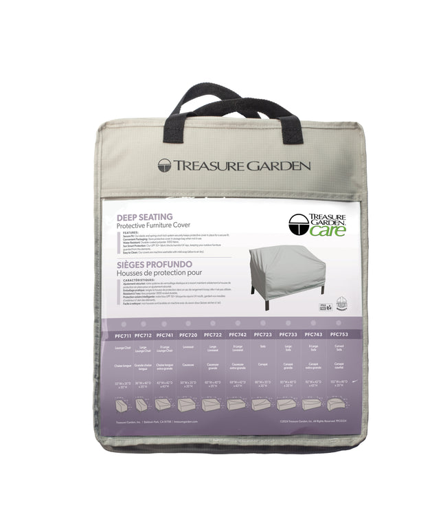 Treasure Garden 33”W x 35”D x 35”H Lounge Chair Cover PFC711 - Gray