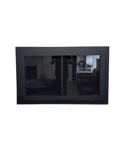 Phantom Modern Fireplace Doors - Matte Black