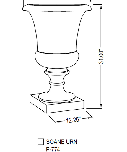 Campania Soane 20.75" W x 31" H Round Cast Stone Urn Planter P-774-GS - Greystone
