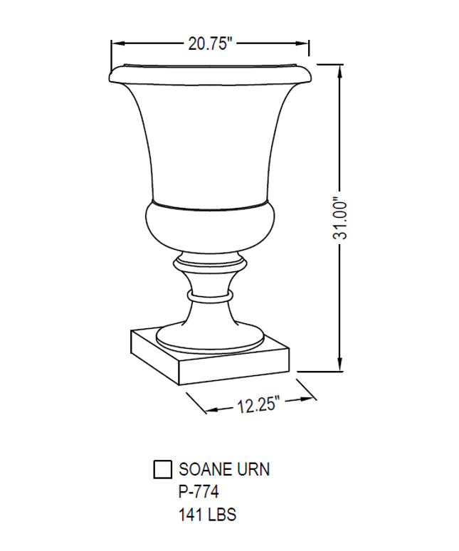 Campania Soane 20.75" W x 31" H Round Cast Stone Urn Planter P-774-PN - Pietra Nuova