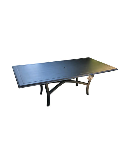 Woodard Solid Cast 42"W x 84"D x 29"H Rectangle Dining Table w/ Carson Base 5P7200-09284 - Textured Black