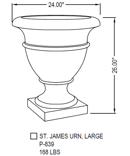 Campania St. James 24" W x 26" H Round Large Cast Stone Urn Planter P-839-PN - Pietra Nuova