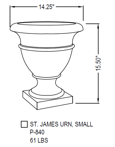 Campania St. James 14.25" W x 15.5" H Round Cast Stone Urn Planter P-840-PN - Pietra Nuova