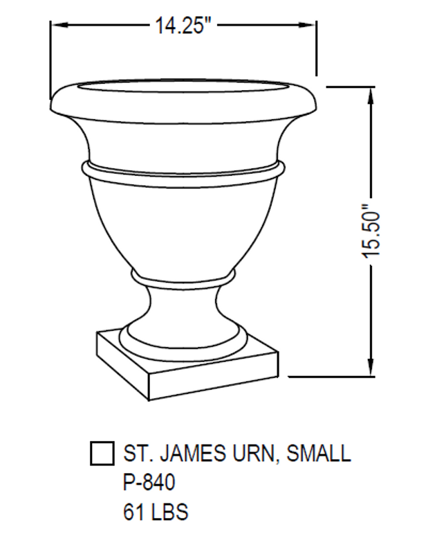 Campania St. James 14.25" W x 15.5" H Round Cast Stone Urn Planter P-840-PN - Pietra Nuova