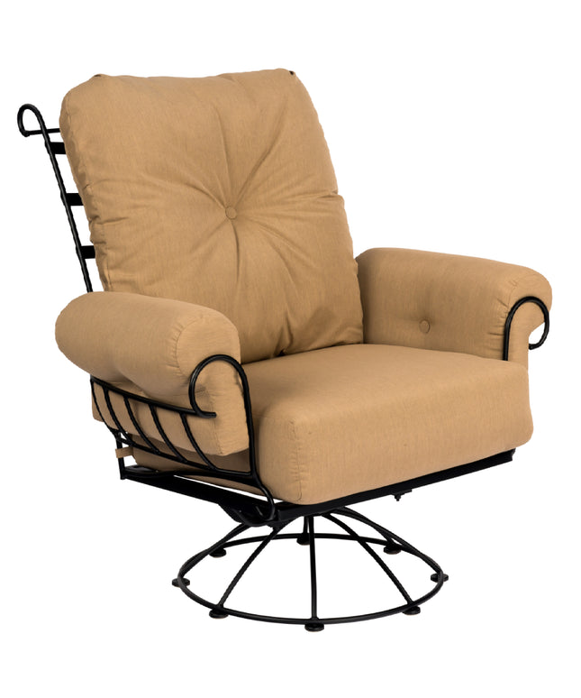 Woodard Terrace Cushion Swivel Rocking Lounge Chair 790077 - Textured Black / Michelangelo Toast