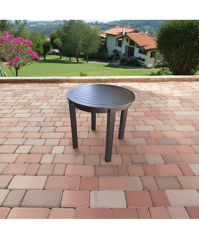 Telescope 20.75"Diameter x 19.5"H Round MGP Slat Top End Table 514K - Kona