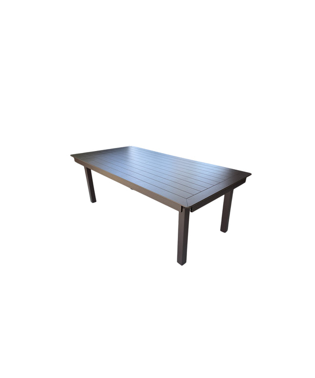 Telescope 42"W x 84"L x 28.5"H Rectangle MGP Slat Top Dining Table with Umbrella Hole TMBK-P1S Kona - Kona