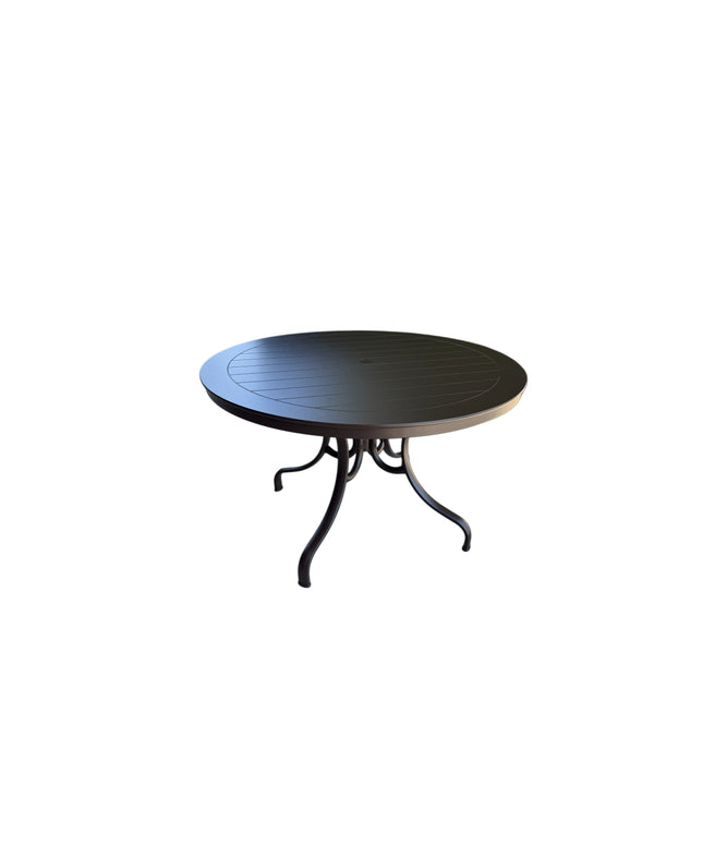 Telescope 48"Diameter x 28"H Round MGP Slat Top Dining Table with Umbrella Hole TM8K-228K - Kona