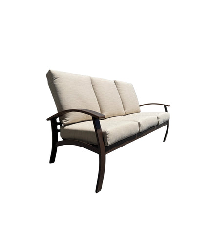 Telescope Belle Isle Cushion Sofa w/ RU0 Chestnut Rustic Polymer Arms BU9K924 - Kona / Chestnut / Huskie