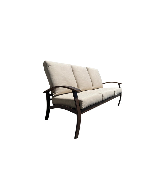 Telescope Belle Isle Cushion Sofa w/ RU0 Chestnut Rustic Polymer Arms BU9K924 - Kona / Chestnut / Huskie