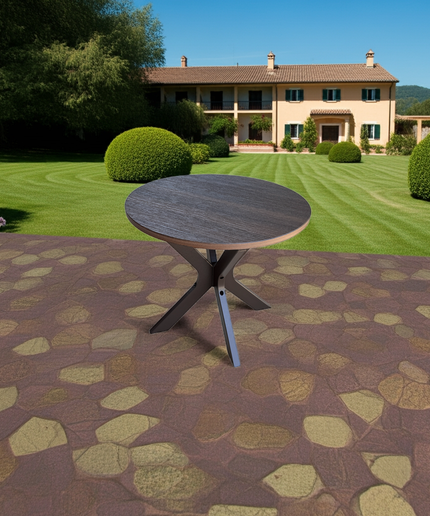 Telescope Wexler 23"Diameter x 19.75"H Round MGP End Table w/ Rustic Top 5W8KRU0 - Kona / Chestnut