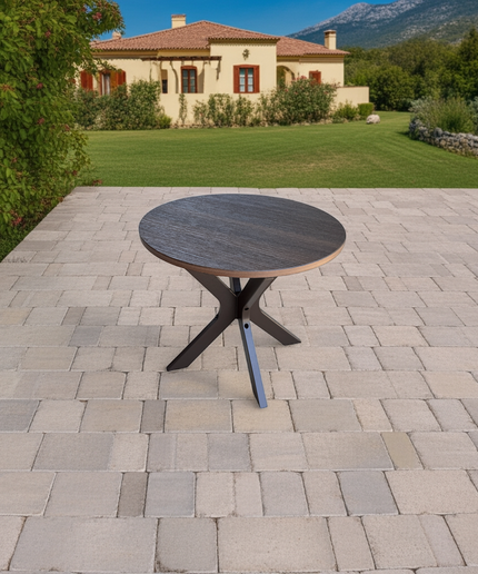 Telescope Wexler 23"Diameter x 19.75"H Round MGP End Table w/ Rustic Top 5W8KRU0 - Kona / Chestnut