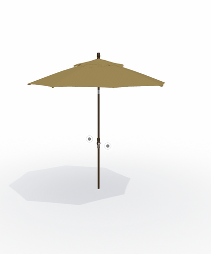 Treasure Garden 9' Collar Tilt Market Umbrella UM8000-8318 - Bronze / Sesame Linen