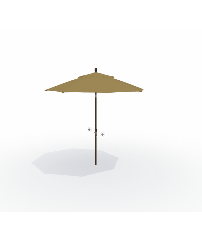 Treasure Garden 9' Collar Tilt Market Umbrella UM8000-8318 - Bronze / Sesame Linen