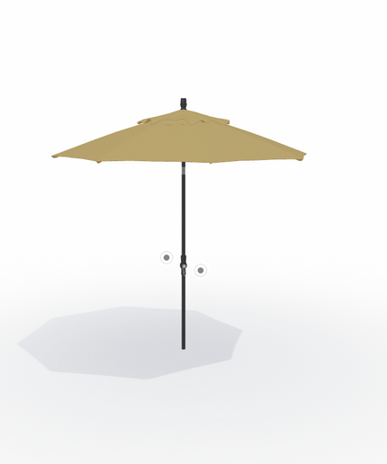 Treasure Garden 9' Collar Tilt Market Umbrella UM8009-5476 - Black / Heather Beige