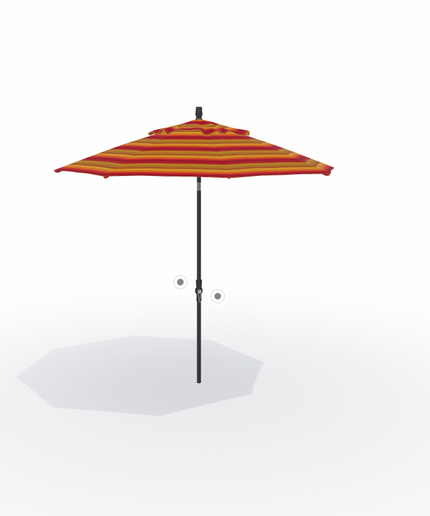 Treasure Garden 9' Collar Tilt Market Umbrella UM8009-56095 - Black / Astoria Sunset Stripe
