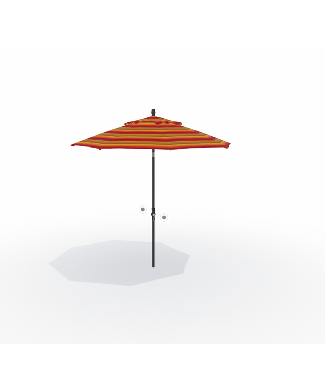 Treasure Garden 9' Collar Tilt Market Umbrella UM8009-56095 - Black / Astoria Sunset Stripe