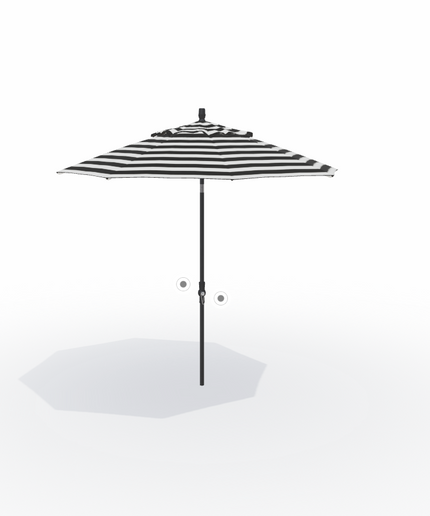 Treasure Garden 9' Collar Tilt Market Umbrella UM8009-6668 - Black / Kinzie Coal Stripe