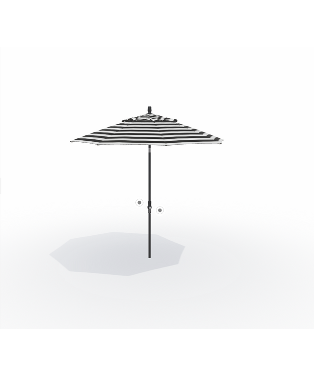 Treasure Garden 9' Collar Tilt Market Umbrella UM8009-6668 - Black / Kinzie Coal Stripe