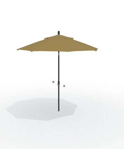 Treasure Garden 9' Collar Tilt Market Umbrella UM8009-8318 - Black / Sesame Linen