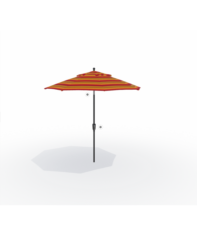 Treasure Garden 9' Push Button Market Umbrella UM9209-56095 - Black / Astoria Sunset Stripe