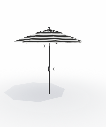 Treasure Garden 9' Push Button Market Umbrella UM9209-6668 - Black / Kinzie Coal Stripe