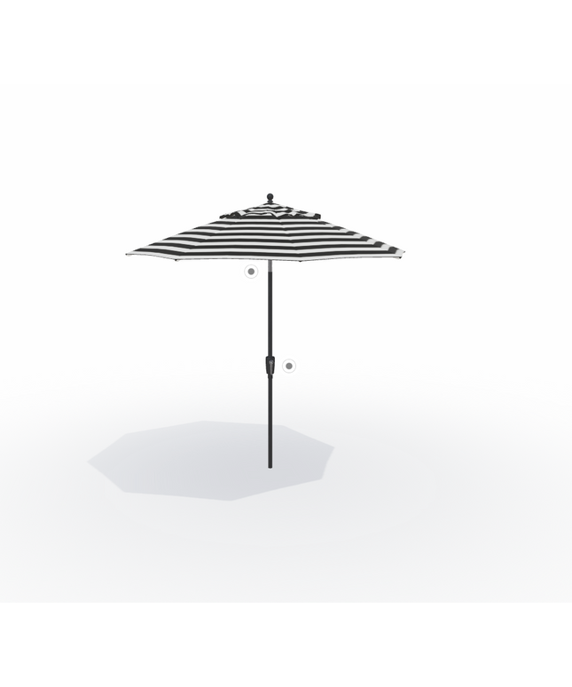 Treasure Garden 9' Push Button Market Umbrella UM9209-6668 - Black / Kinzie Coal Stripe