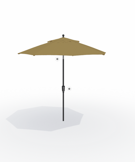 Treasure Garden 9' Push Button Market Umbrella UM9209-8318 - Black / Sesame Linen