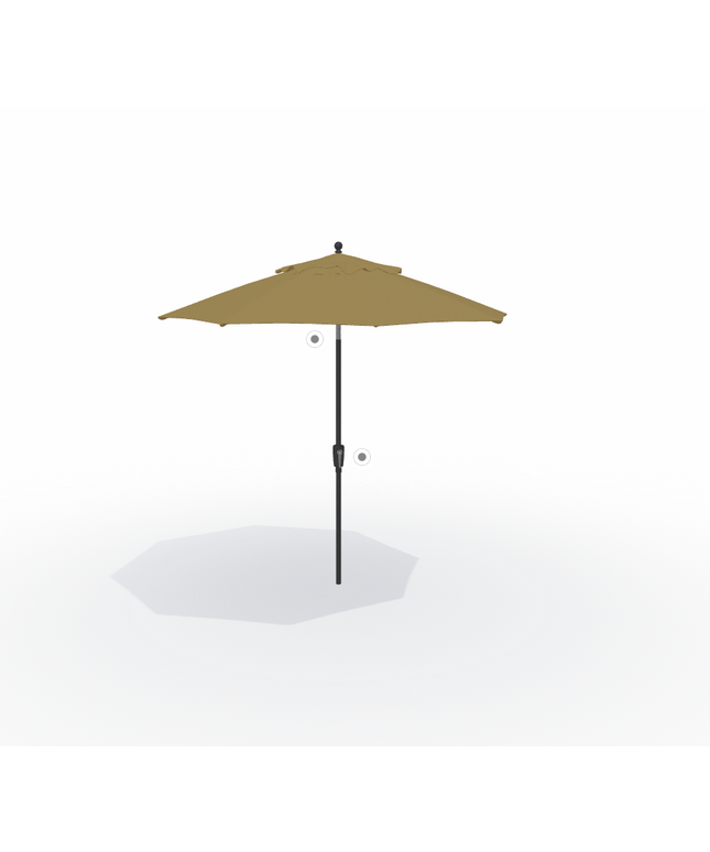 Treasure Garden 9' Push Button Market Umbrella UM9209-8318 - Black / Sesame Linen