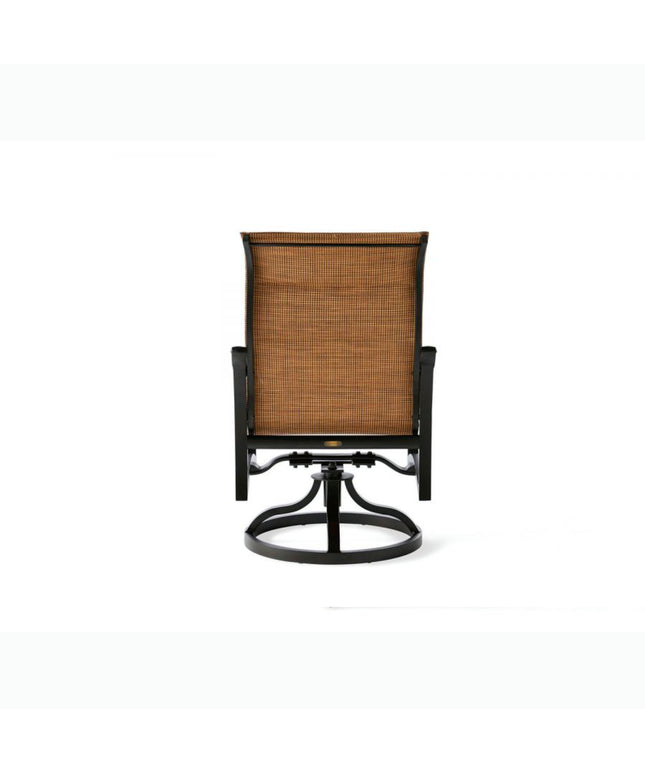 Mallin Volare Padded Sling Swivel Rocking Dining Chair VO-363 - Autumn Rust / Elevation Stone