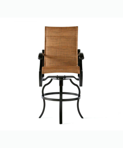 Mallin Volare Padded Sling Swivel Bar Stool VO-370 - Autumn Rust / Elevation Stone
