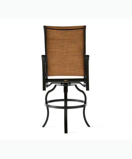 Mallin Volare Padded Sling Swivel Bar Stool VO-370 - Autumn Rust / Elevation Stone