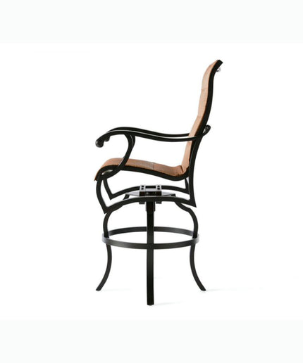 Mallin Volare Padded Sling Swivel Bar Stool VO-370 - Autumn Rust / Elevation Stone