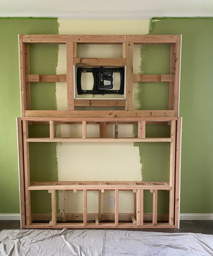 60"w x 96"h x 12"d Media Wall Framing Kit for Valor 50" Electric Fireplace LEX2