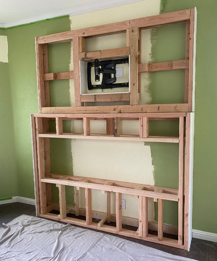 60"w x 96"h x 12"d Media Wall Framing Kit for Valor 50" Electric Fireplace LEX2