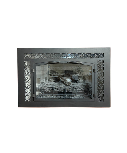 Vienna Traditional Fireplace Doors with Arch Conversion - Bronze Iron