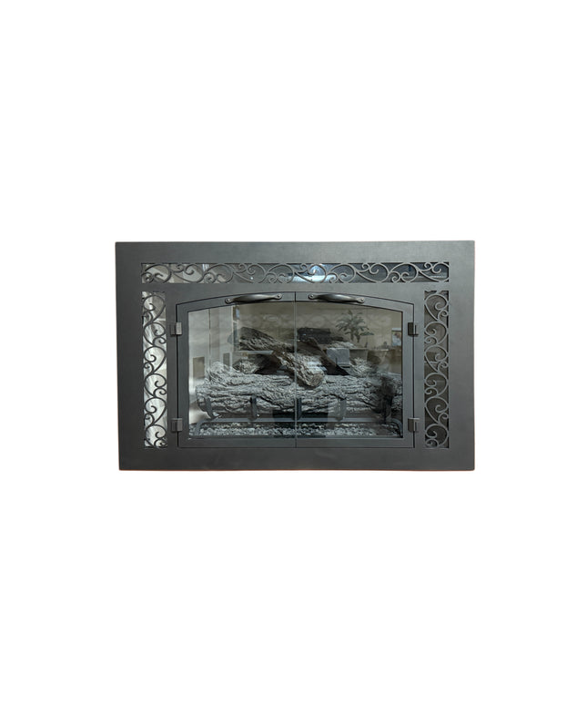 Vienna Traditional Fireplace Doors with Arch Conversion - Bronze Iron