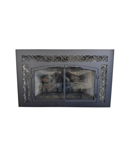 Vienna Traditional Fireplace Doors with Arch Conversion - Matte Black