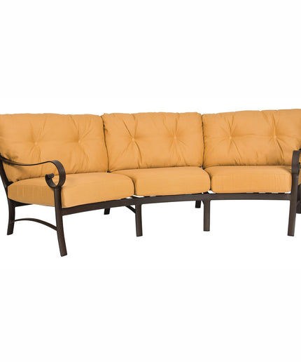 Woodard Belden Cushion Crescent Sofa 690464M - Textured Black / Canvas Heather Beige