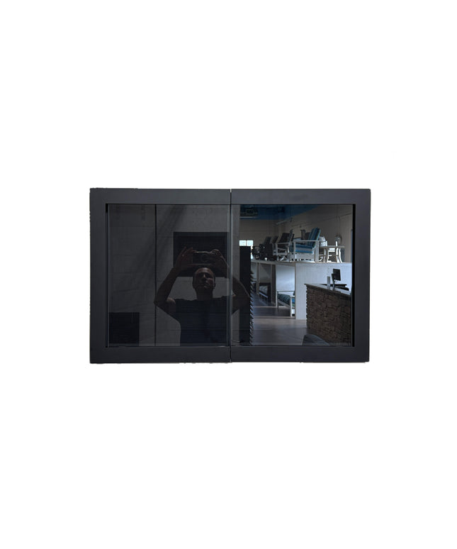 Wraith Modern Fireplace Doors - Matte Black