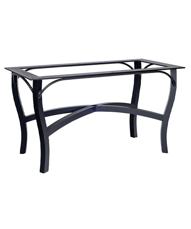 Woodard 42"W x 84"D x 29"H Solid Cast with Beaded Edge Rectangle Top with Carson Base Dining Table 5P7200-09284 - Textured Black